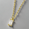 Gold Plated Sterling Silver CZ Baguette Necklace