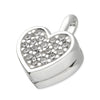 Sterling Silver CZ Heart Locket Necklace