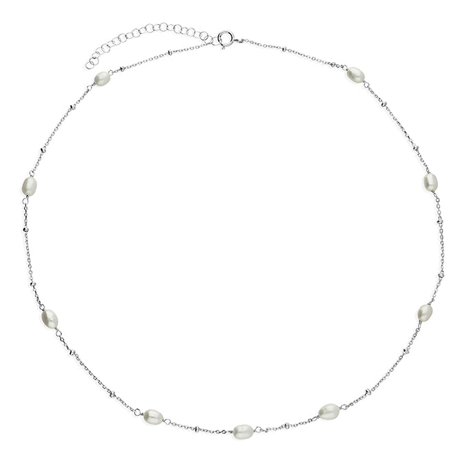 Sterling Silver & Pearl Necklace
