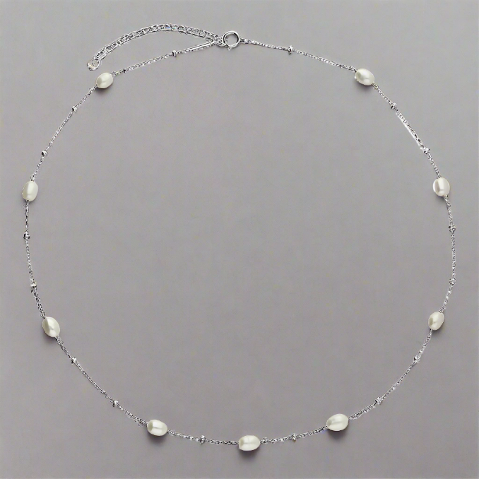 Sterling Silver & Pearl Necklace