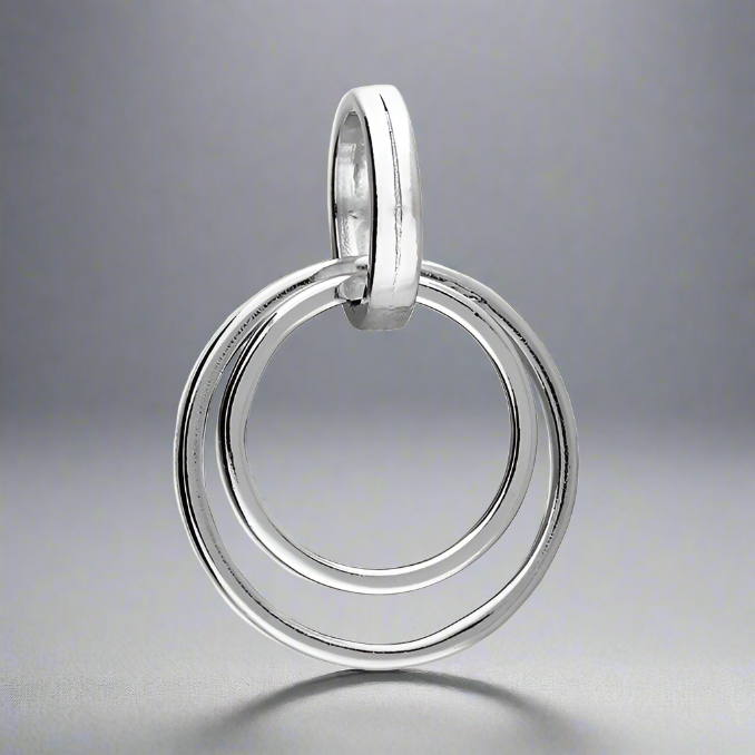 Sterling Silver Double Circle Necklace