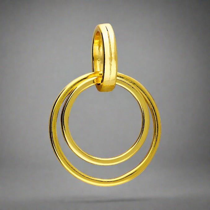 Gold Plated Sterling Silver Double Circle Necklace