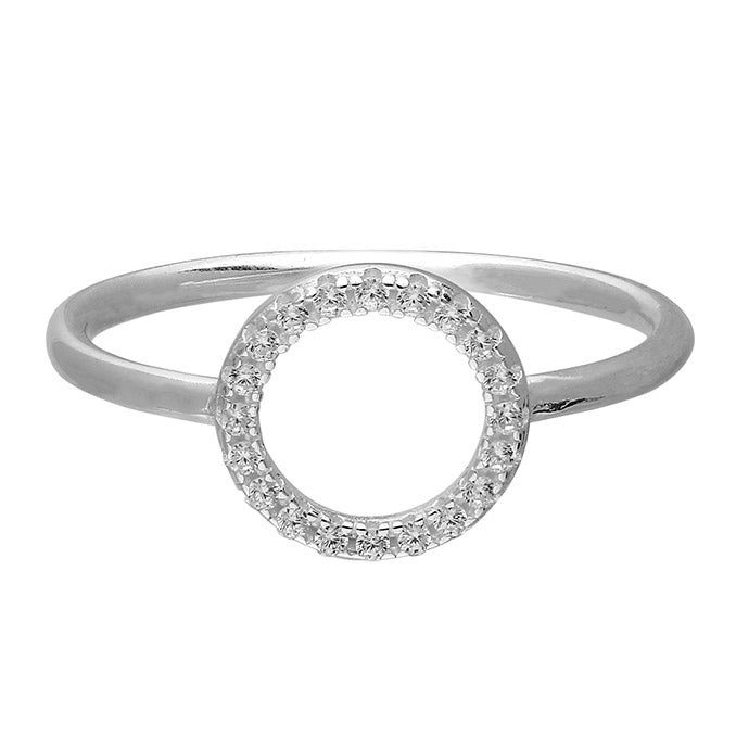 Sterling Silver CZ Circle Ring