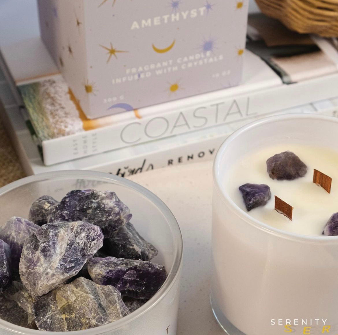 Serenity Crystal De-Stress & Amethyst Candle