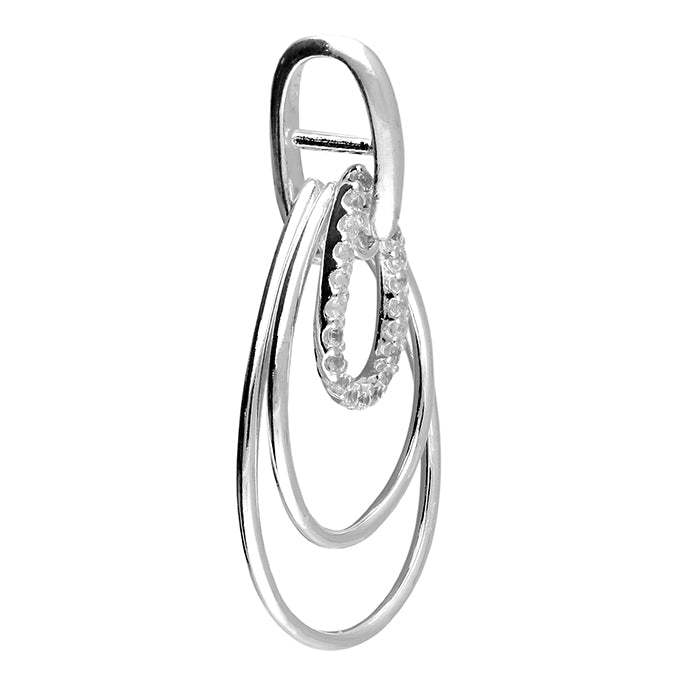 Sterling Silver Triple Oval Hoop Necklace
