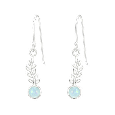 Sterling Silver Opal Leaf Earrings - More Than Just a Gift | Narborough Hall