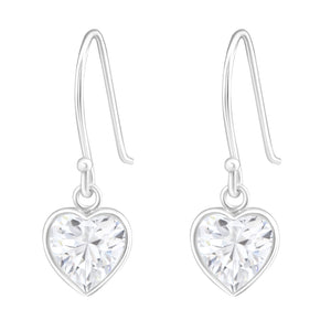 Sterling Silver CZ Heart Drop Earrings - More Than Just a Gift | Narborough Hall