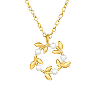 Sterling Silver Gold Plated Pearl Wreath Necklace - More Than Just a Gift | Narborough Hall