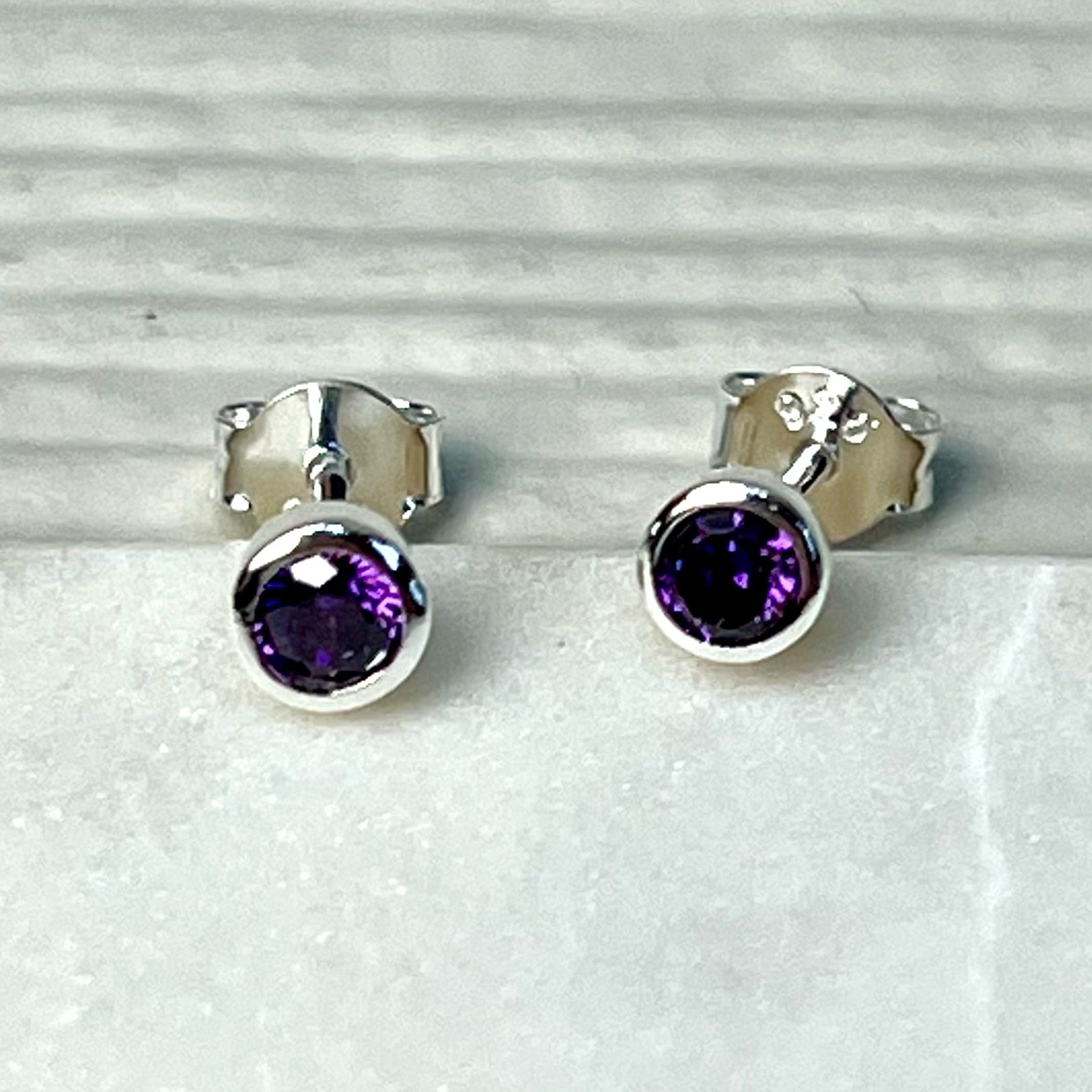 Iris & Miel Amethyst Stud Earrings