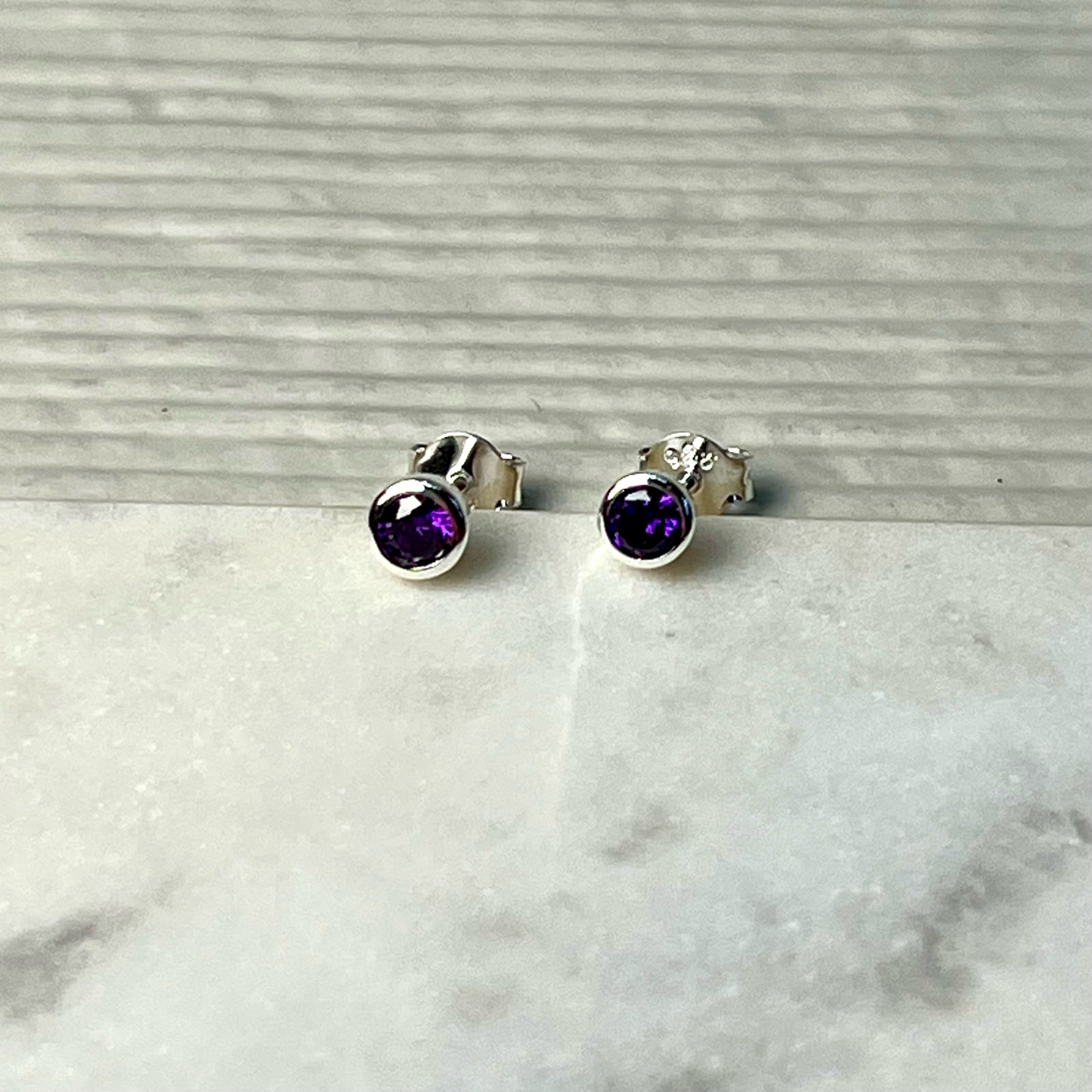 Iris & Miel Amethyst Stud Earrings