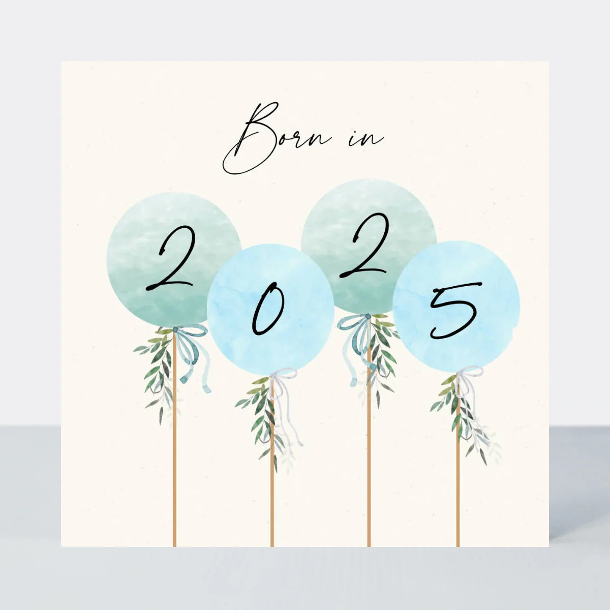 Camille Born 2025 Baby Boy Balloons Card