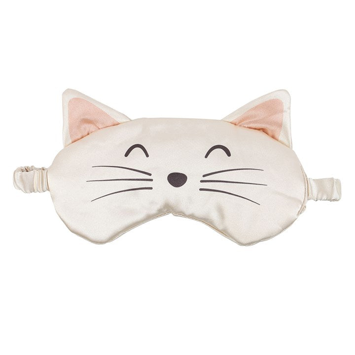 White Cat Satin Sleep Mask