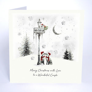 Five Dollar Shake Merry Christmas With Love To A Wonderful Couple (Foxes) Christmas Card