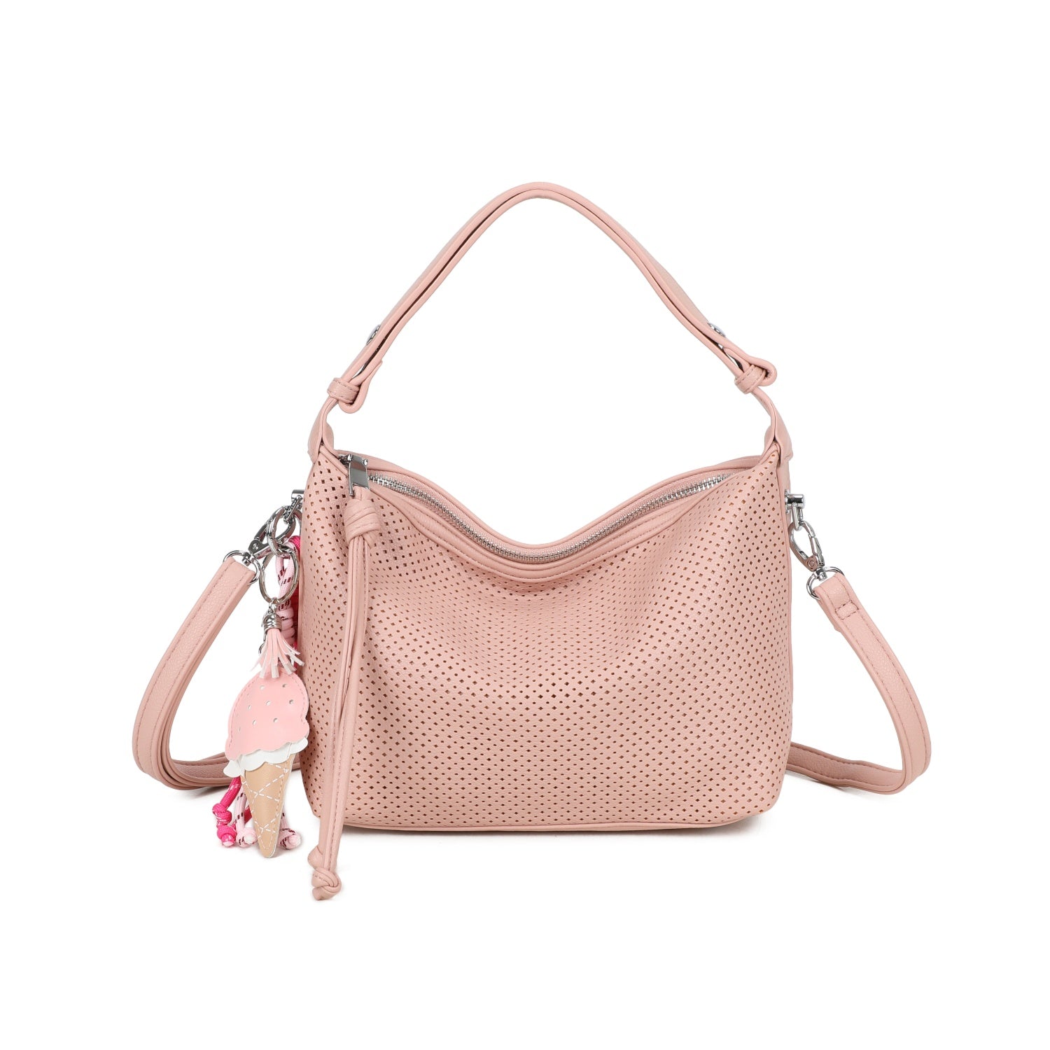 Sara Laser Cut Shoulder Bag - Pink