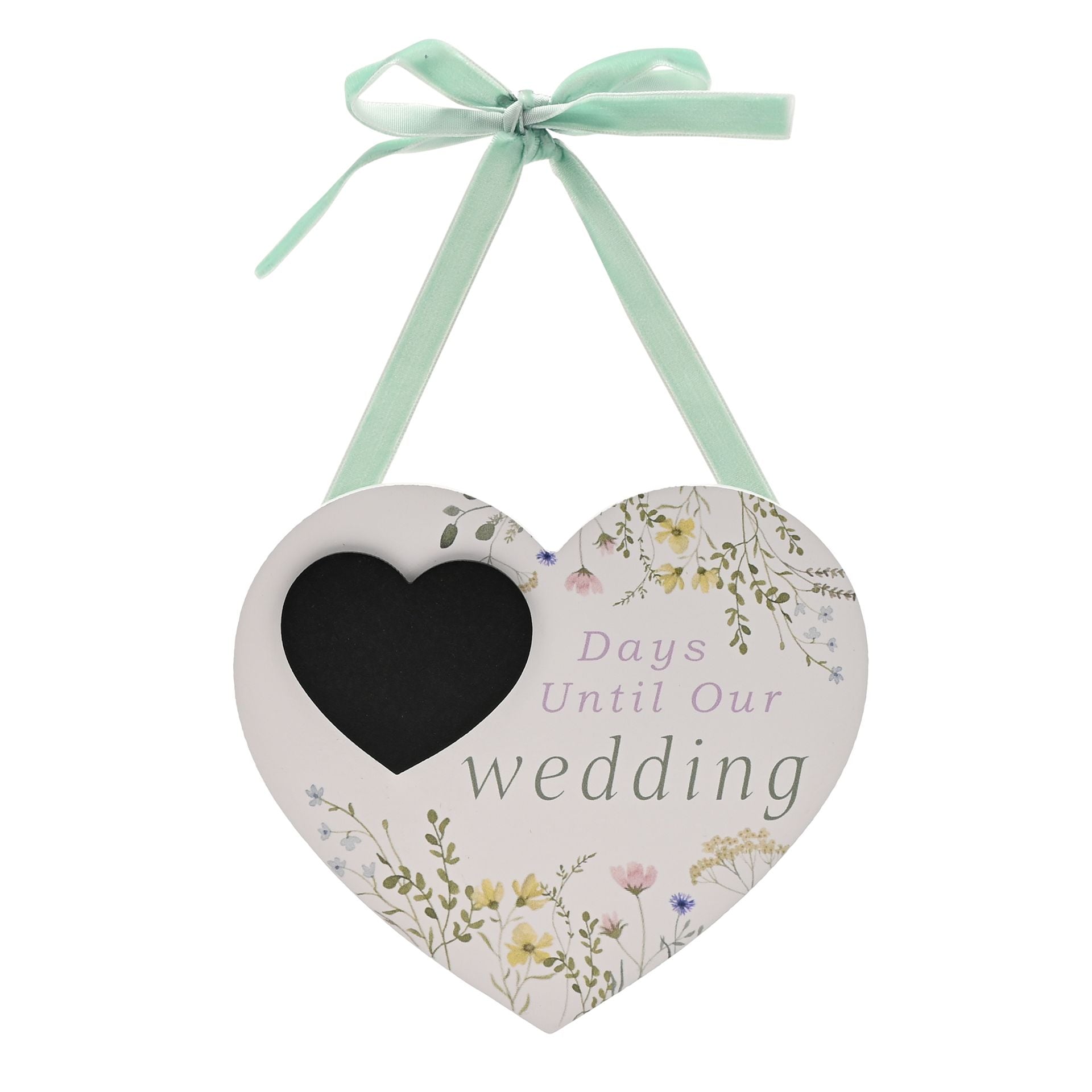 Love Story Wildflower Countdown Heart Plaque