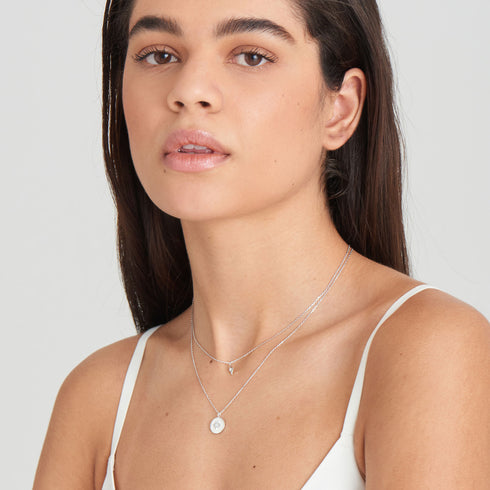 Sterling Silver Silver Star Opal Pendant Necklace