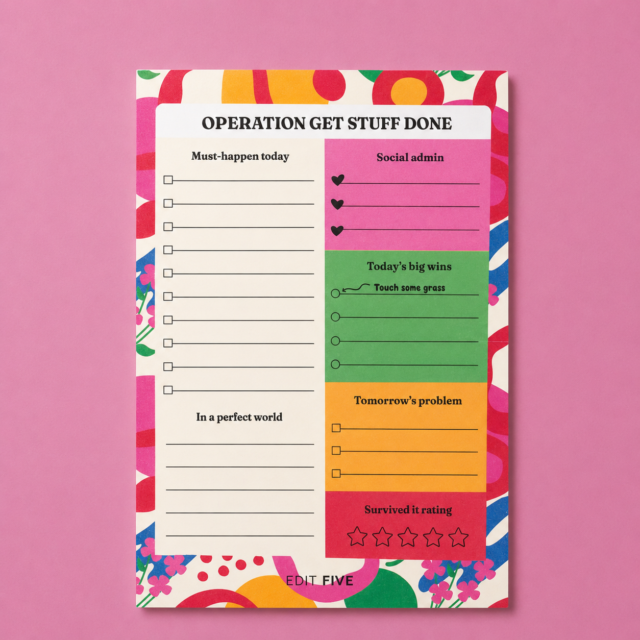 Operation Get Stuff Done A5 Notepad