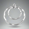 Sterling Silver Double Beaten Rings Necklace