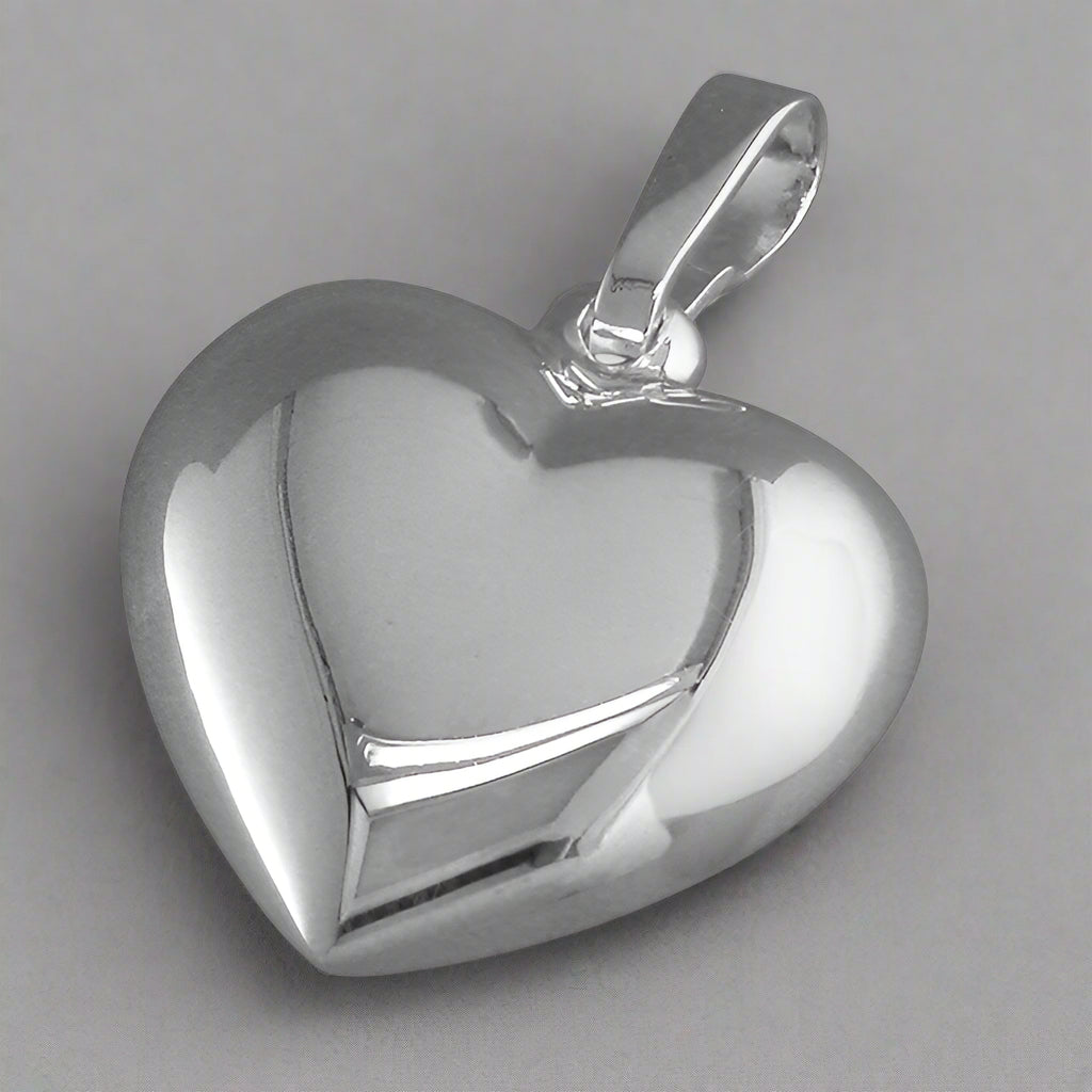 Sterling Silver Plain Hollow Heart Necklace