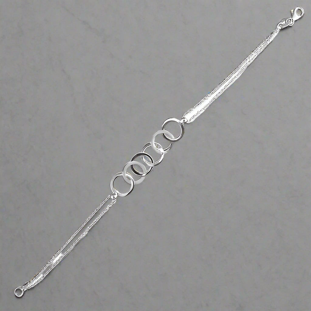 Sterling Silver Interlocking Circles Bracelet