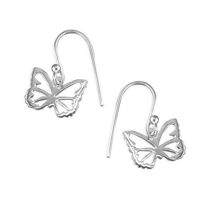 Iris & Miel Sterling Silver Cut Out Butterfly Drop Hook Earrings