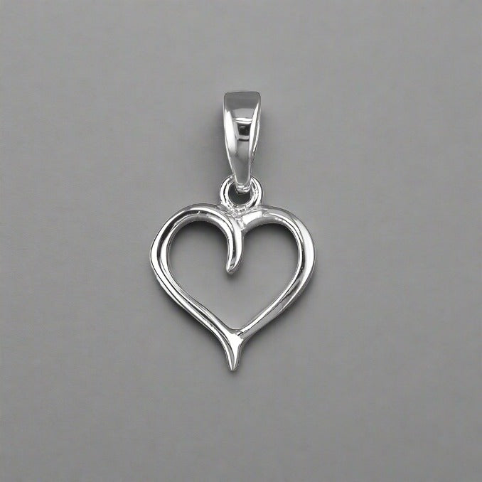 Sterling Silver Small Open Heart Necklace