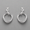 Sterling Silver Russian Wedding Ring Drop Earrings