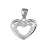 Sterling Silver CZ Double Heart Necklace