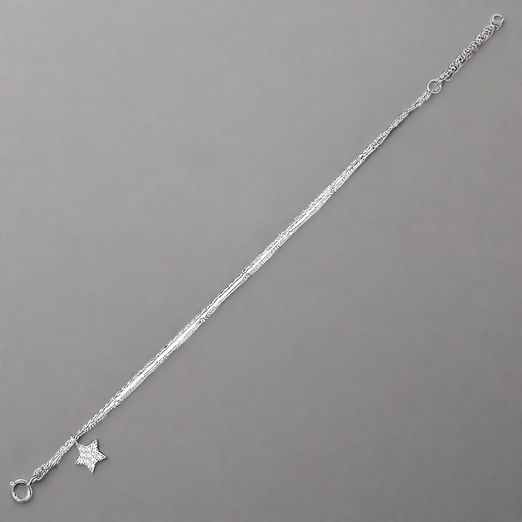 Sterling Silver Sparkle Star Charm Bracelet