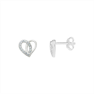 Sterling Silver Intertwined CZ Heart Earrings - More Than Just a Gift | Narborough Hall
