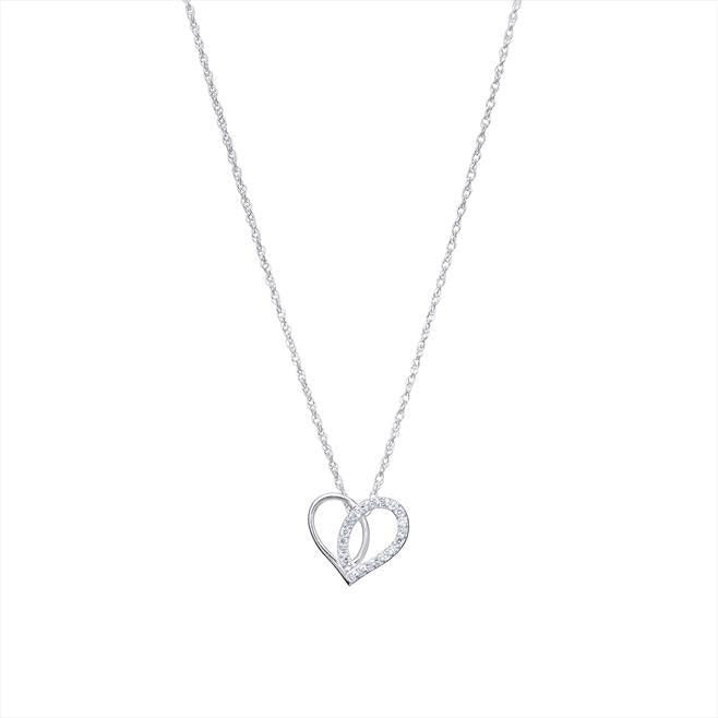 Sterling Silver CZ Intertwined Heart Necklace - More Than Just a Gift | Narborough Hall