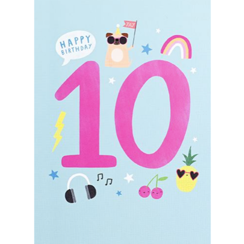 First Chapter Girl Age 10 Happy Birthday Card