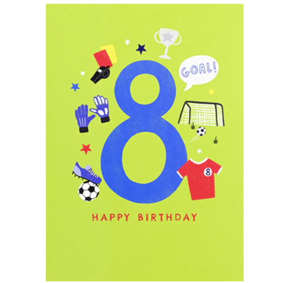 First Chapter Football Age 8 Birthday Card