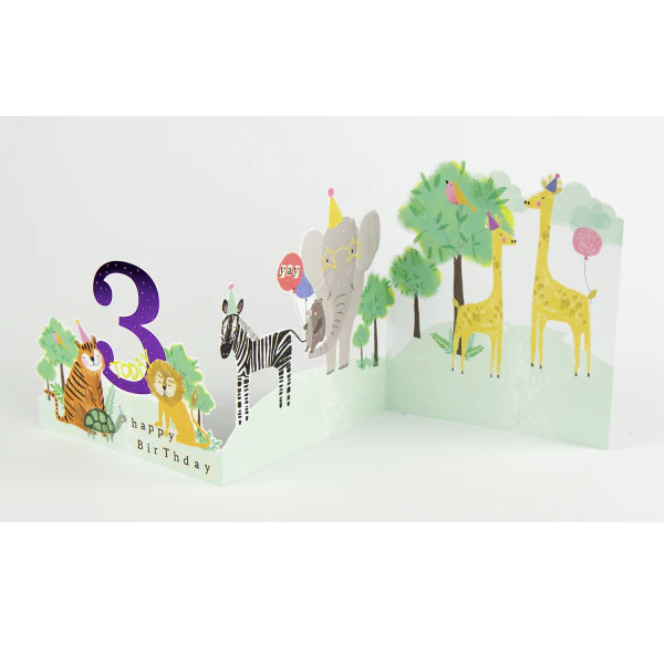 Hopscotch Happy 3rd Birthday Card