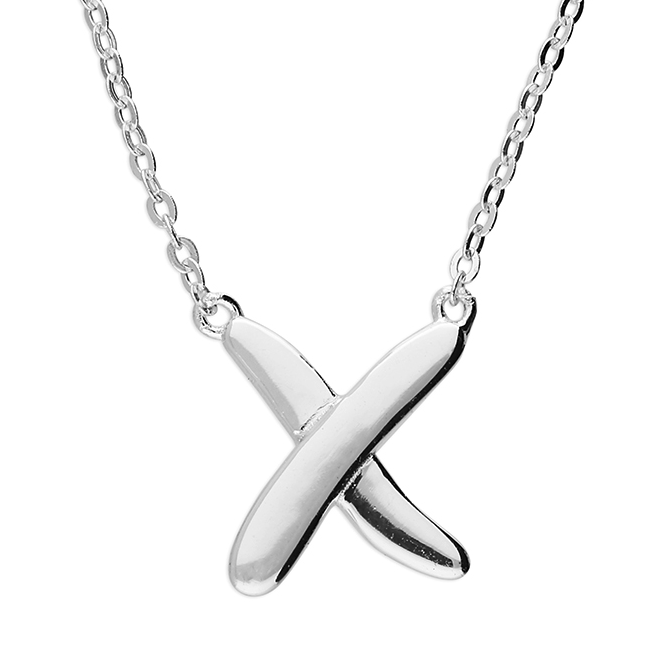 Sterling Silver Kiss Necklace