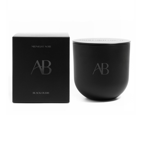 Serenity Midnight Noir Large Candle - Black Oudh