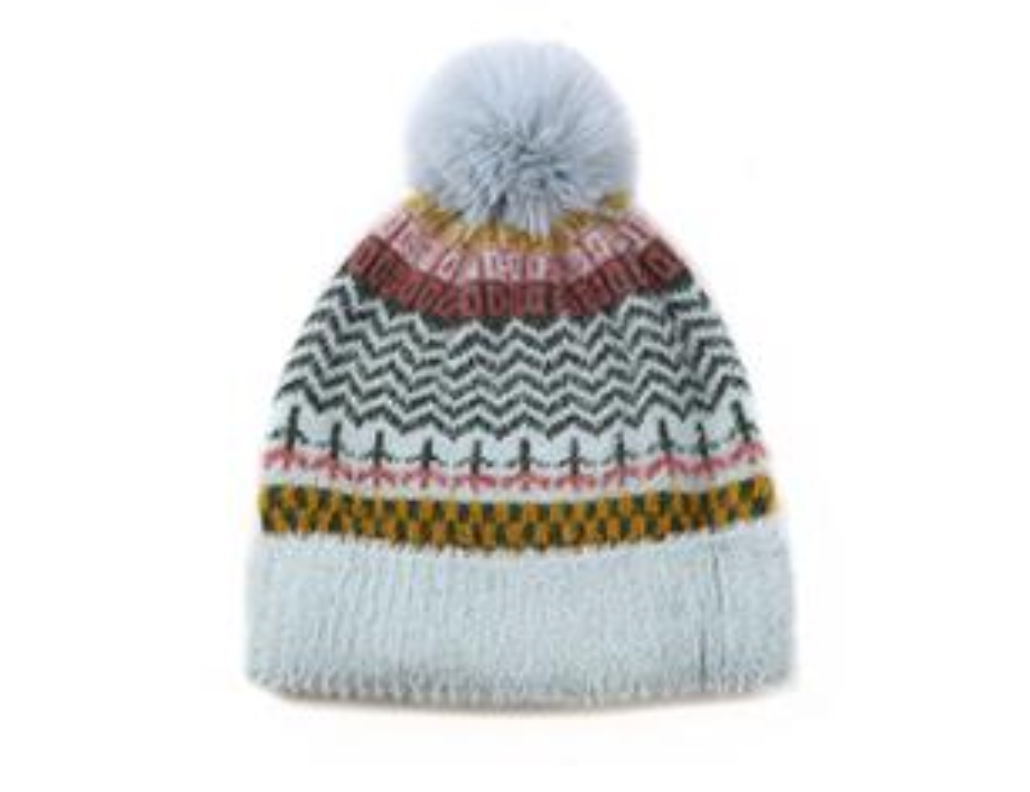 POM Pale Blue & Mustard Pattern Hat