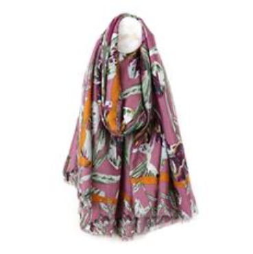 POM Mauve & Burnt Orange Floral Scarf