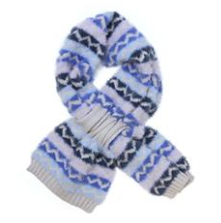 POM Blue Mix Chevron Pull Through Scarf
