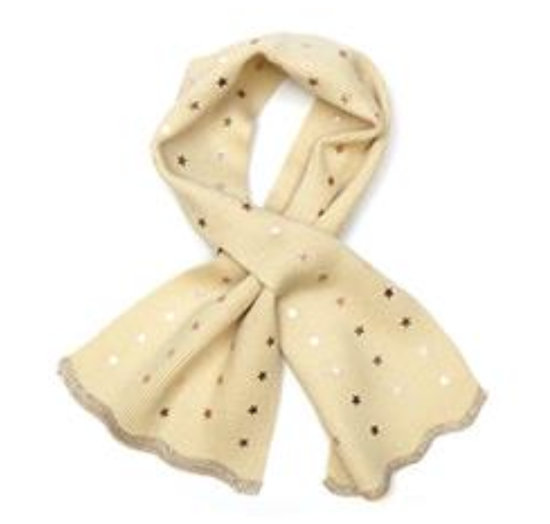 POM Cream Fine Knit Pull Through Scarf