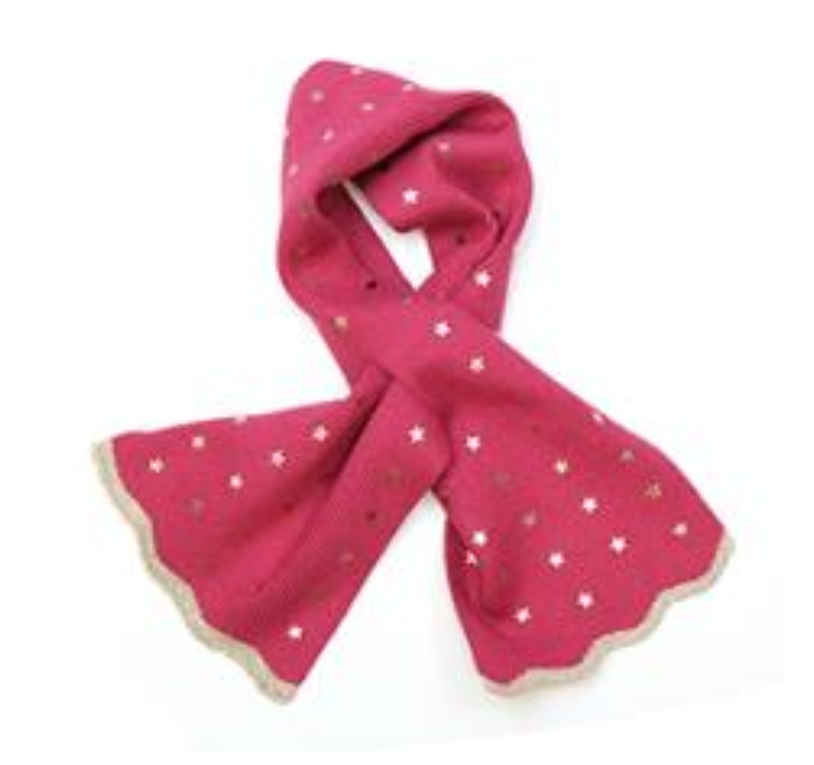 POM Raspberry Red Fine Knit Pull Through Scarf