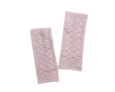POM Dusky Pink Cable Knit Wrist Warmers