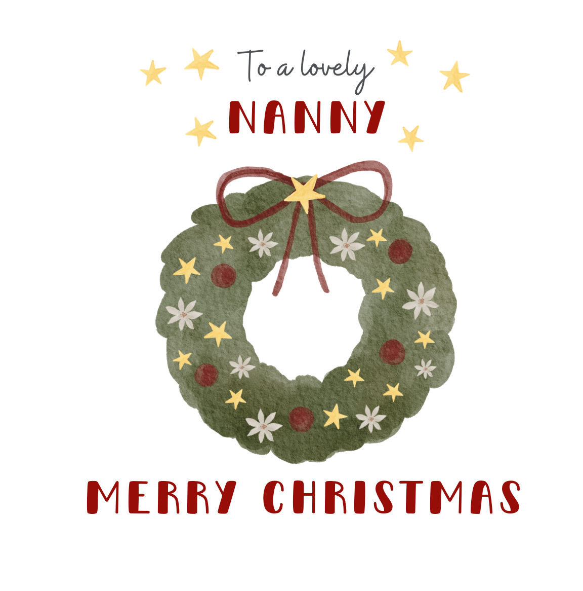 Holly Jolly Nanny Christmas Card