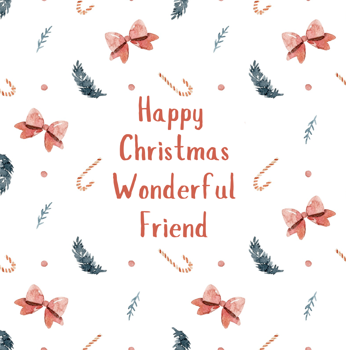 Winterland Friend Bows Christmas Card