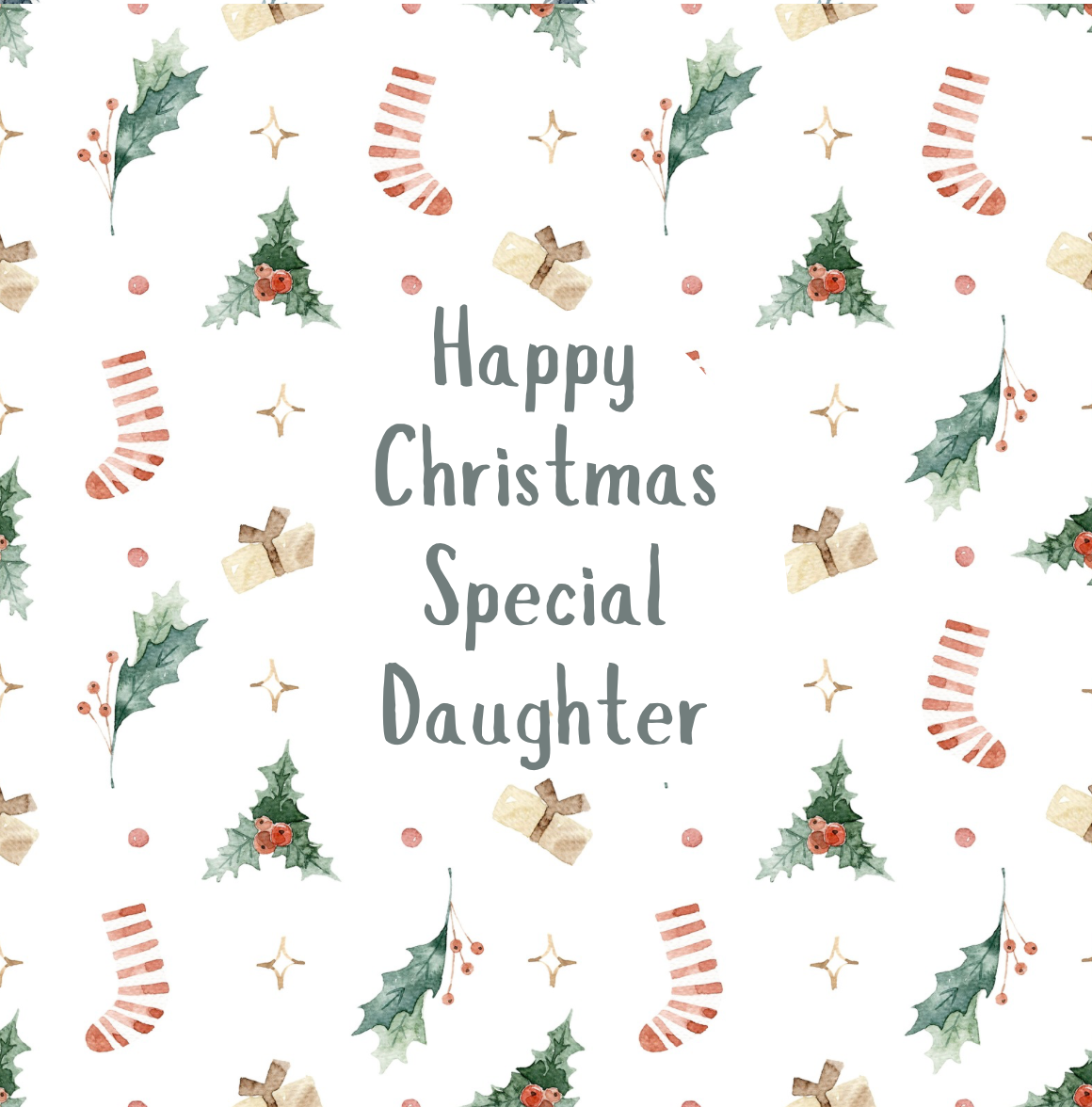 Winterland Daughter Stockings Christmas Card