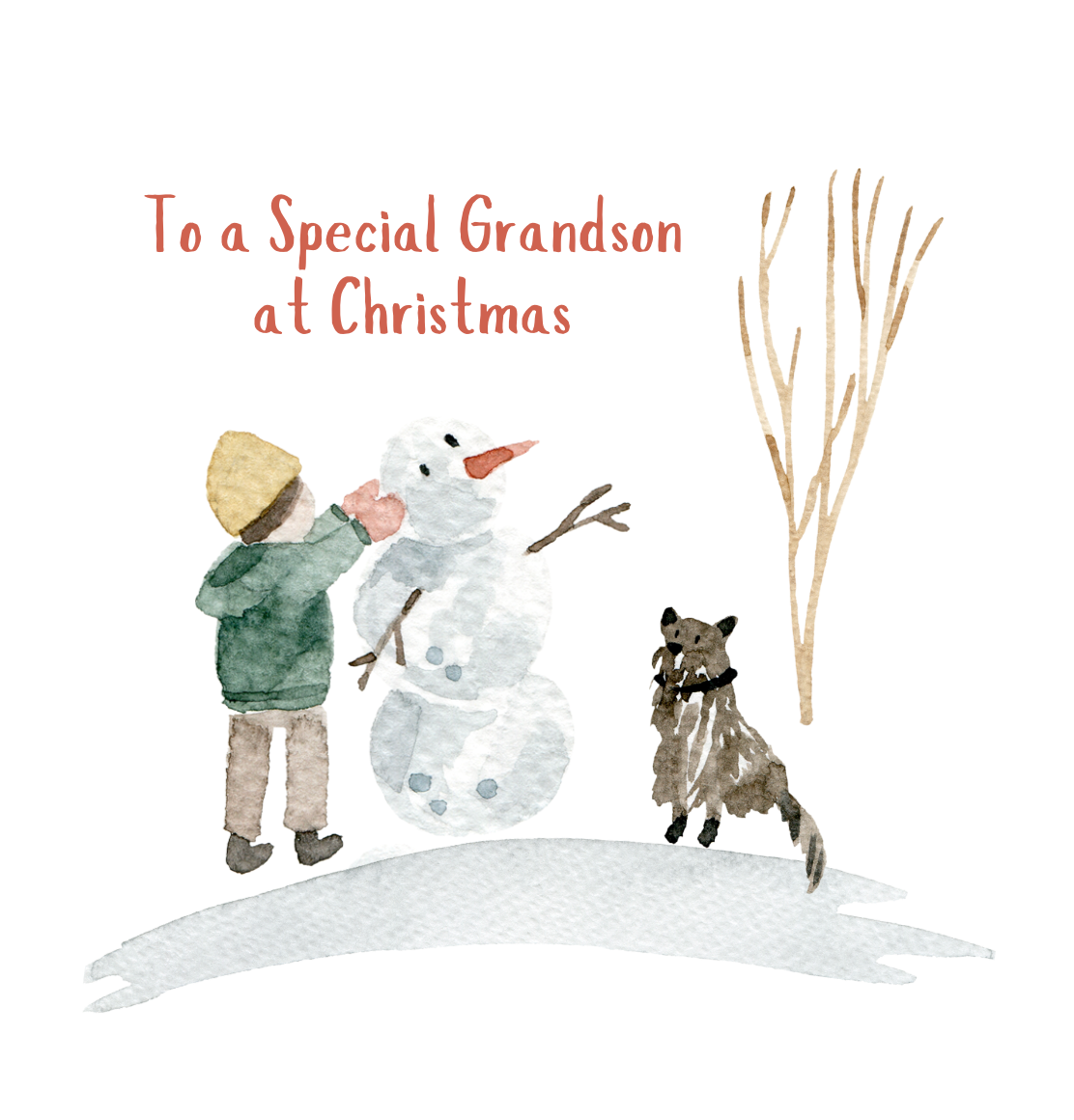 Winterland Grandson Snowman Christmas Card