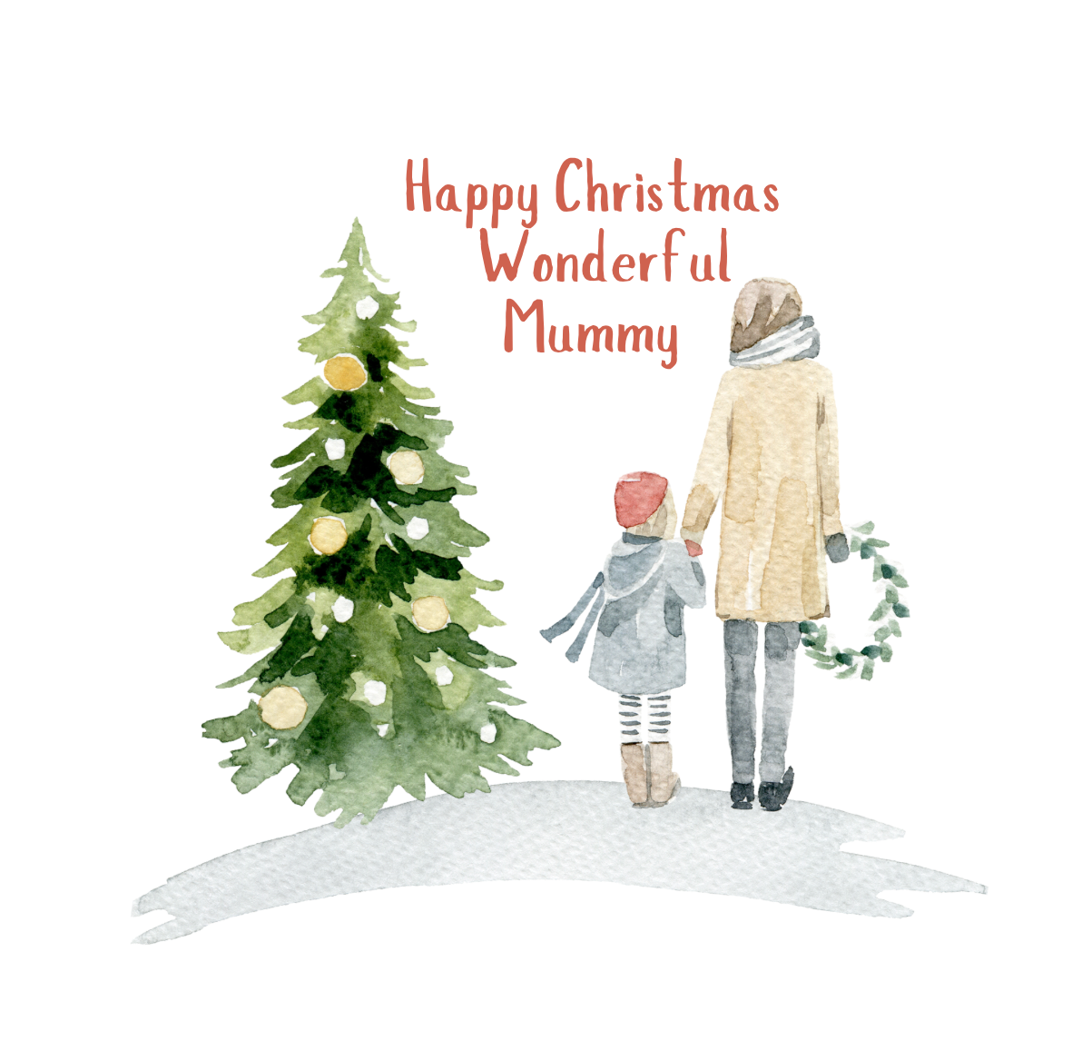 Winterland Mummy Girl & Tree Christmas Card
