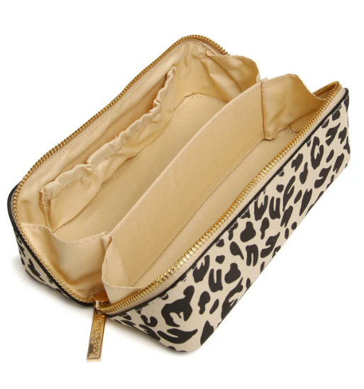 Alice Wheeler Leopard Small Train Case