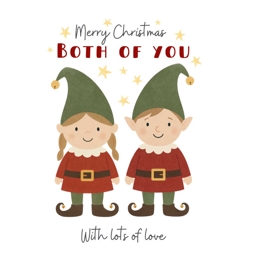 Holly Jolly Merry Christmas Both Of You Card