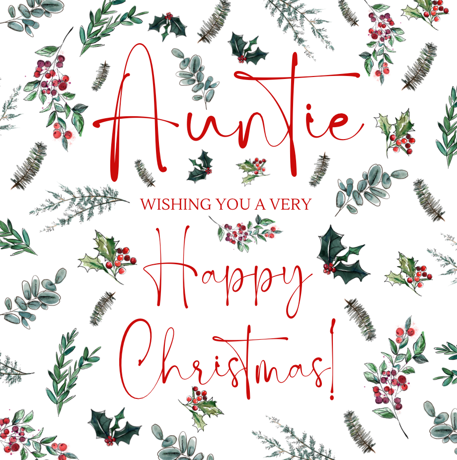 Petimo Evergreen Auntie Christmas Card